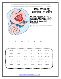 Insect Eating Worksheet