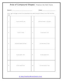 Drawing Area of Compound Shapes Worksheet
