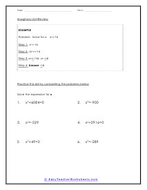 Imaginary Unit Worksheet