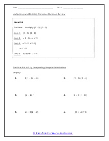 Multiplying and Dividing Worksheet