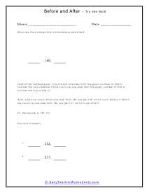 Before and After Worksheet