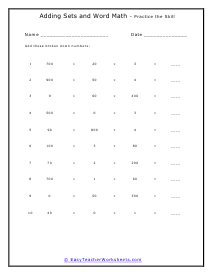 Piece Together Hundreds, Tens, and Ones Worksheet