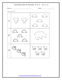 Counting Sets Worksheets