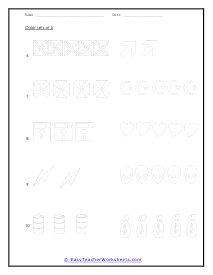 Sets of 5 Worksheet