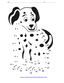 Dalmatian Connect the Dots Worksheet