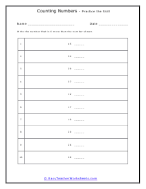 Fixed Numbers Worksheet