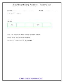 Missing Numbers Lesson
