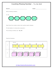 Missing Numbers Practice Sheet