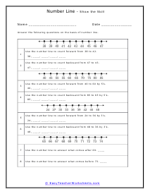 Number Lines Worksheet