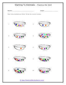 Estimating Marbles Worksheet