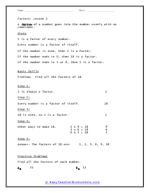 Factoring Worksheets