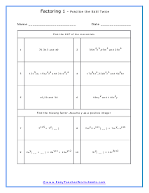 Prime Factorization Worksheets