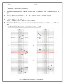 Parabola Worksheets