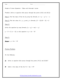 Writing Equations of Lines Lesson