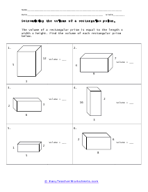 Volume of Solids Worksheets