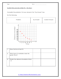 Scatter Plots and Line of Best Fit Worksheets