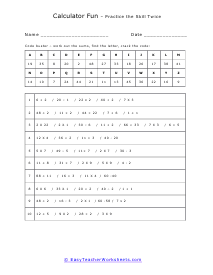 Calculator Worksheets