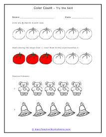 Counting Through Coloring Worksheet