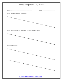 Tracing Diagonal Practice Worksheet
