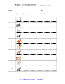 Animals Line Worksheet