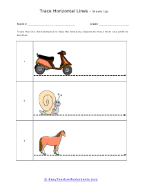 Paths of Scooters, Snails, and Horses Worksheet