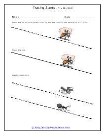 Slant Trace Lesson and Practice Worksheet