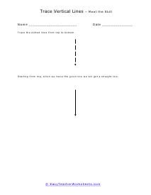 Tracing Vertical Lines Lesson