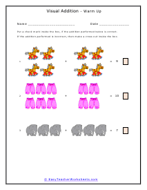 Visual Add Warm Up Worksheet