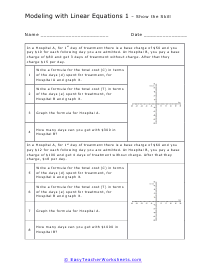 Modeling Linear Equations Worksheets