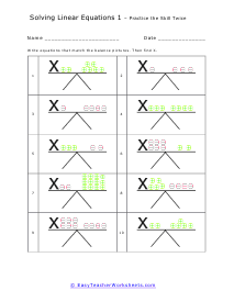 Solving Linear Equations Worksheets