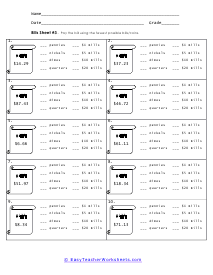 Making Change Worksheets