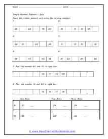 Patterns Worksheets