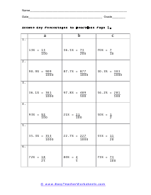 Percentage Worksheets