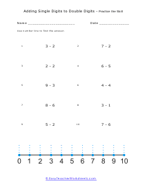 Adding of Single and Double Digits Worksheet