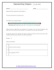 Integer Word Problem Worksheet