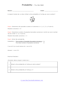 Probability Word Problems Worksheets