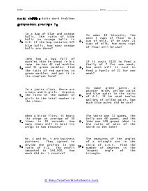 Proportion Word Problem Worksheets