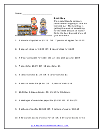 Ratio Word Problem Worksheets