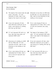 Scale Drawings Word Problems Worksheets