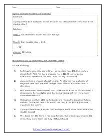 Negative Number Word Problem Worksheets