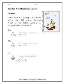 Sum Based Word Problem Worksheets