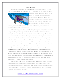 Flying Mobula Worksheet