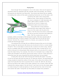 Flying Fish Worksheet