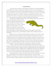 Flying Geckos Worksheet