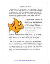 Fish Float Worksheet