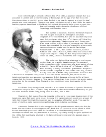 Alexander Graham Bell Worksheet