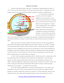 Samuel F. B. Morse Worksheet