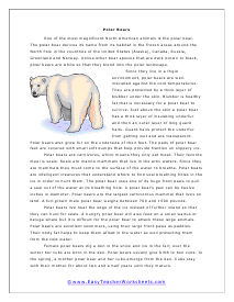 Polar Bears Worksheet