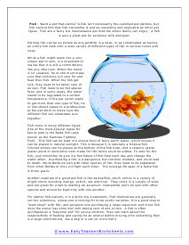 Fish Reading Worksheet