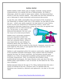 Galileo Galilei Worksheet